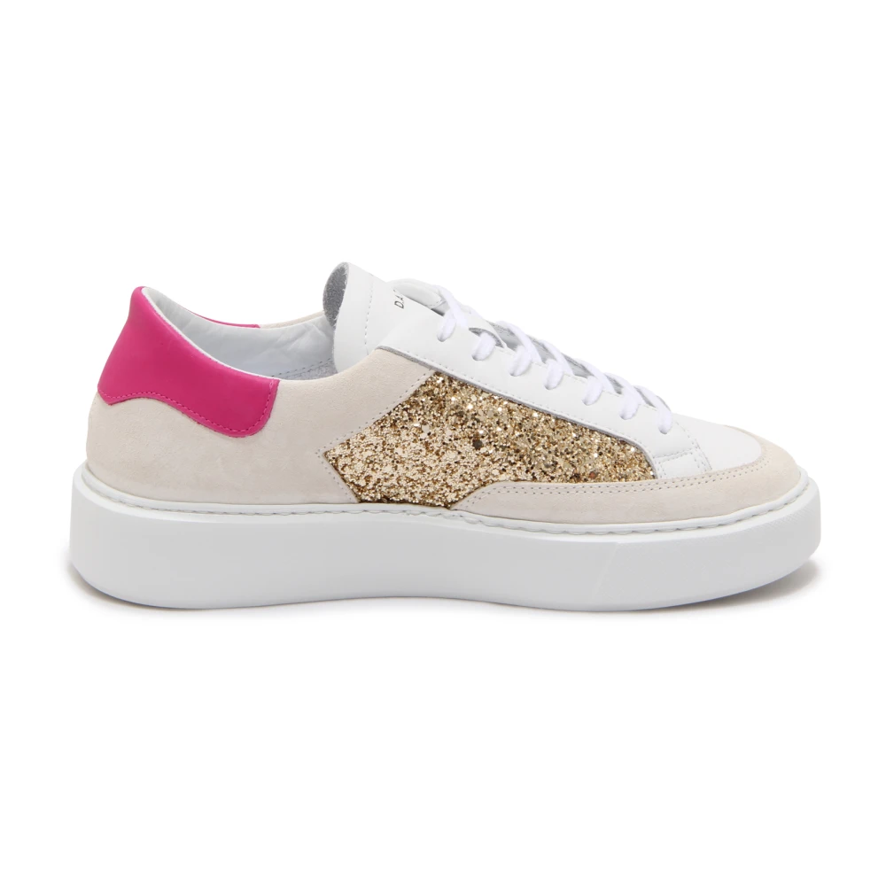 D.a.t.e. Women's White Sfera Pop -Fuxia Trainers - Sneakers - 6 Uk - Shoes