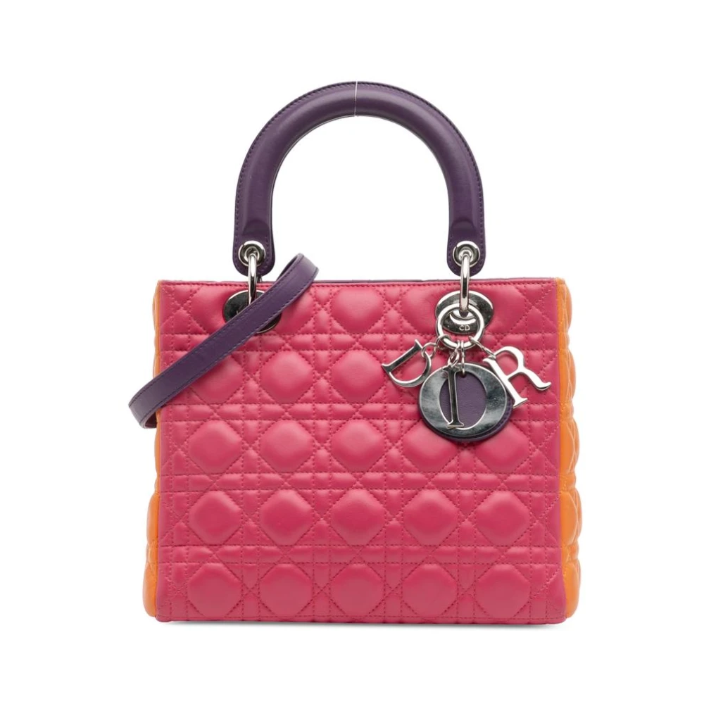 Dior Vintage Women's Pink Pre-Owned Top Handle Quilted Bag