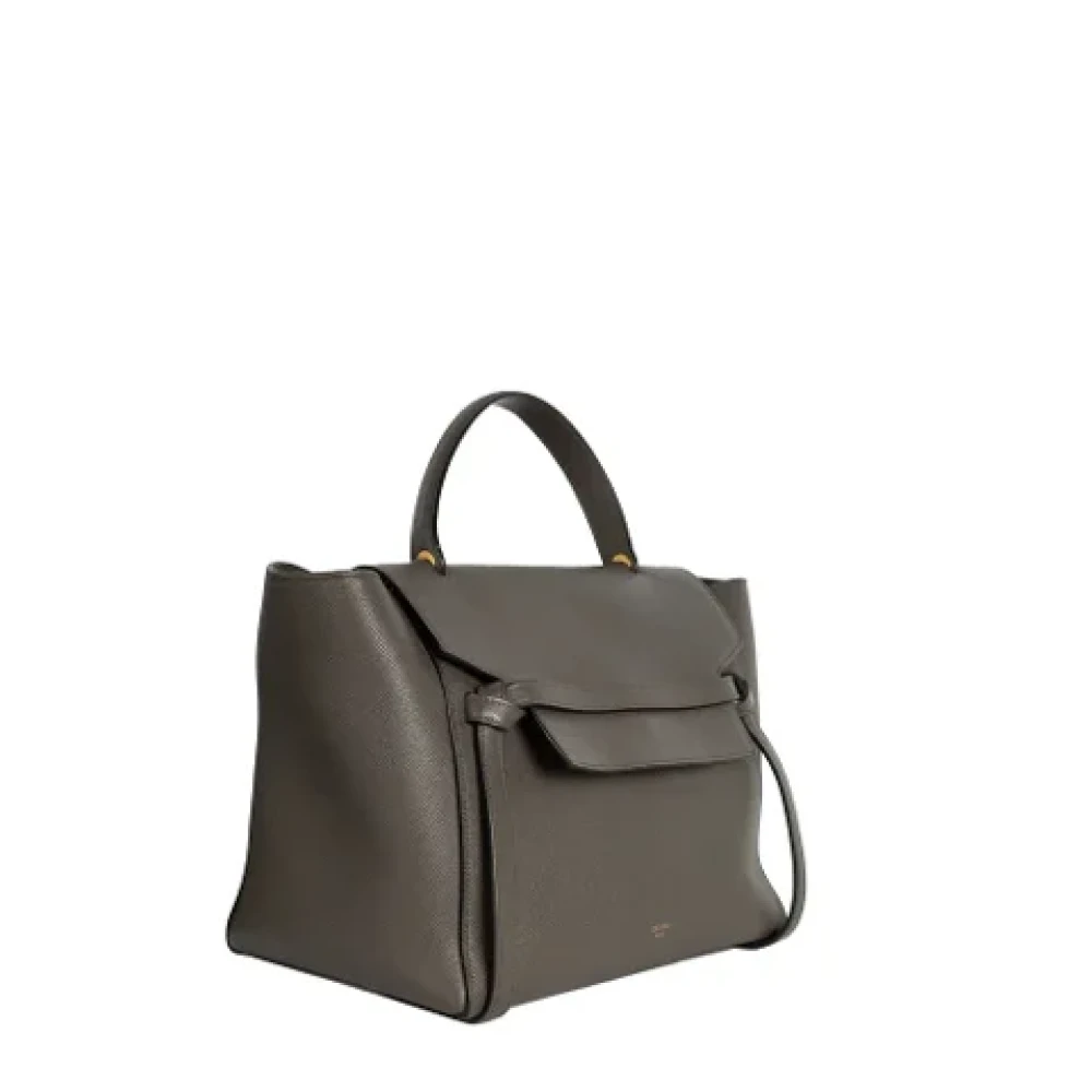 Celine Vintage Pre-owned Leather celine-bags Gray Dames