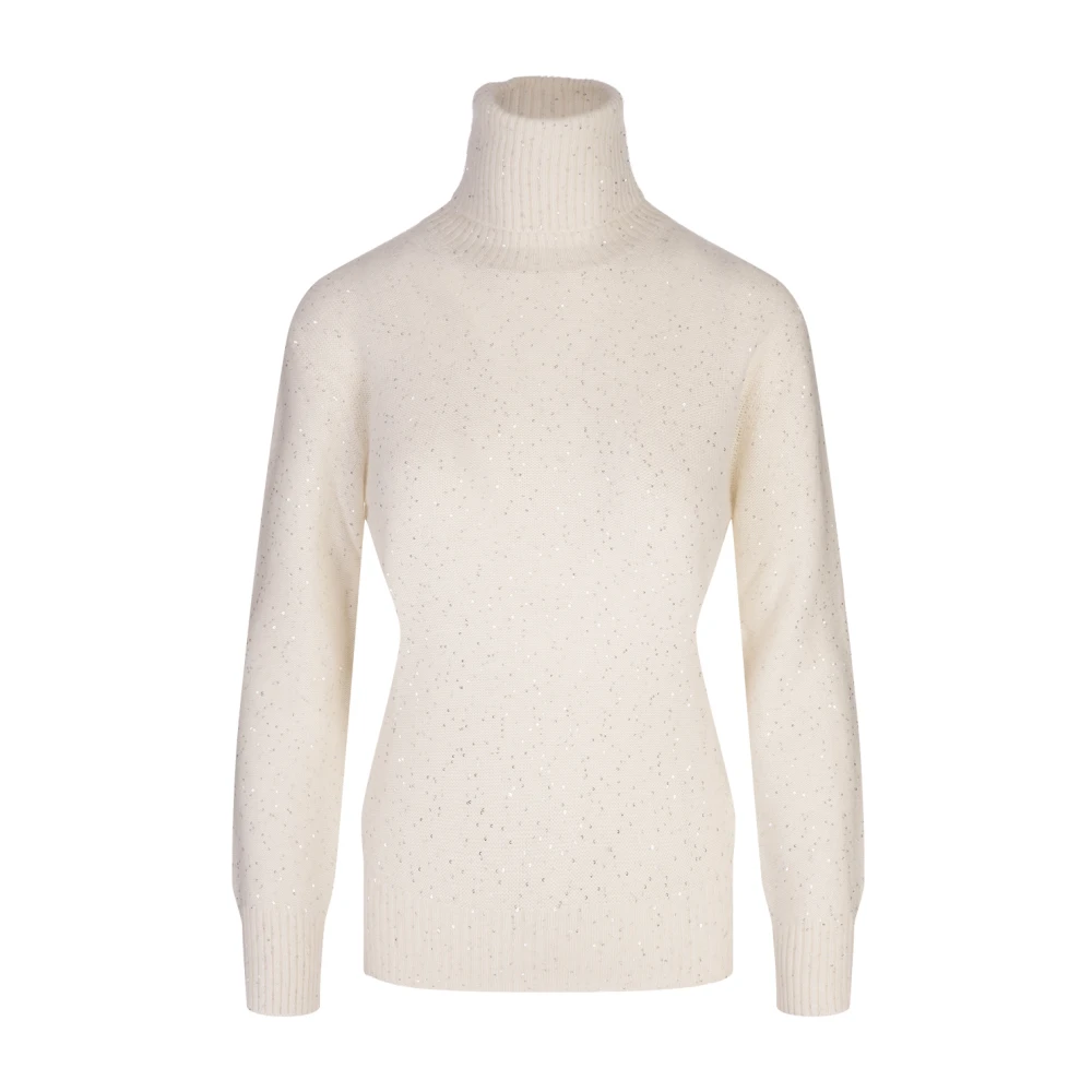 Fabiana Filippi Witte Paillet Coltrui Trui White Dames