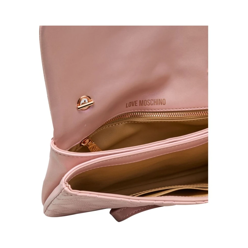Love Moschino Kleurrijke Crossbody Tas met Klep Sluiting Pink Dames