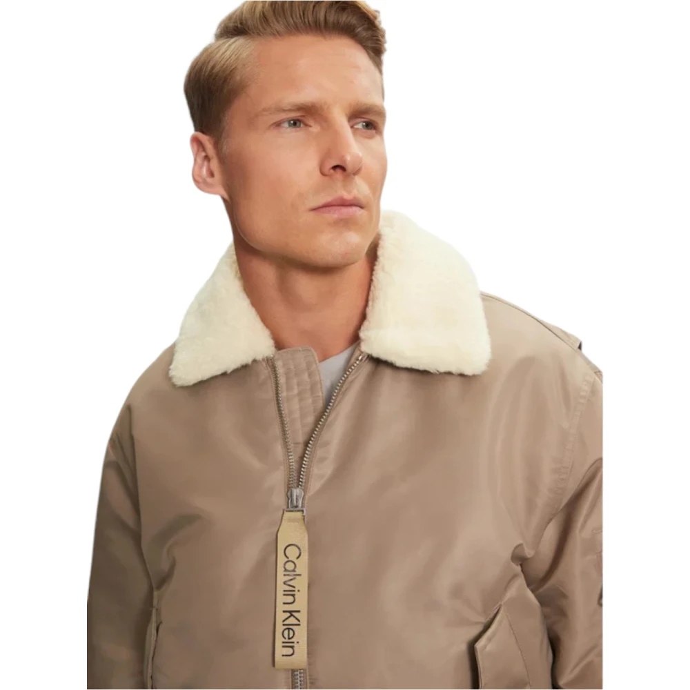 Calvin Klein Stijlvolle Jas voor Mannen Beige Heren