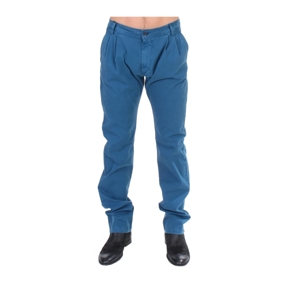 Gianfranco Ferré Elegante katoenen chino's in blauw Blue Heren