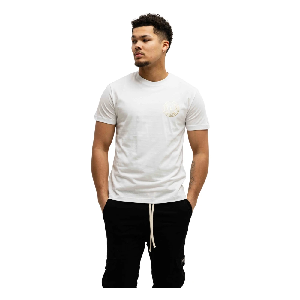 Versace Jeans Couture Wit V-Embleem T-Shirt Heren White Heren