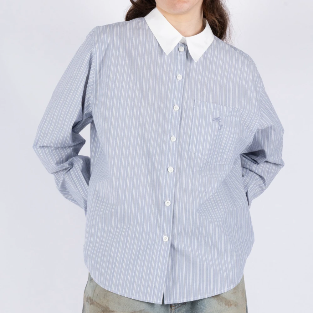 Acne Studios Gestreept Overhemd Blue Dames