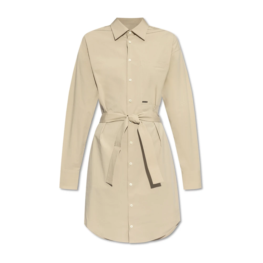 Dsquared2 Women's Beige Shirt Dresses, Xs, Dress With Belt