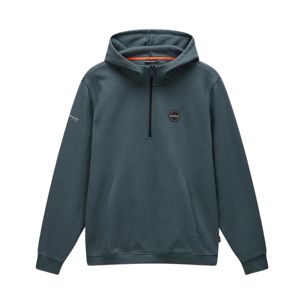 Napapijri Stijlvolle hoodies met badge detail Green Heren