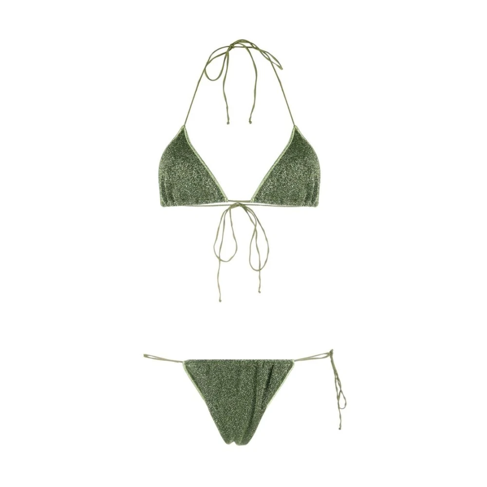 Avocado Grønn Lurex Bikini Sett