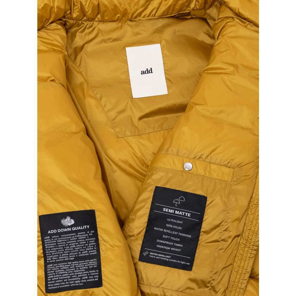 add Afneembare gebreide manchetten donsjack Yellow Dames