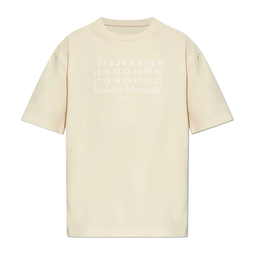 Maison Margiela T-shirt met print Beige Heren