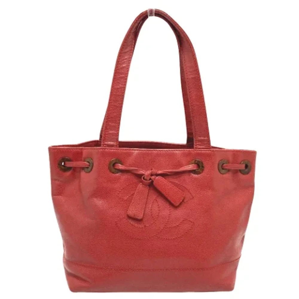 Chanel Vintage Pre-owned Leather totes Red Dames