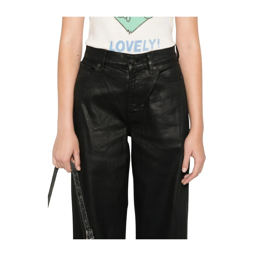 7 For All Mankind Premium Denim Jeans met Elegante Details Black Dames