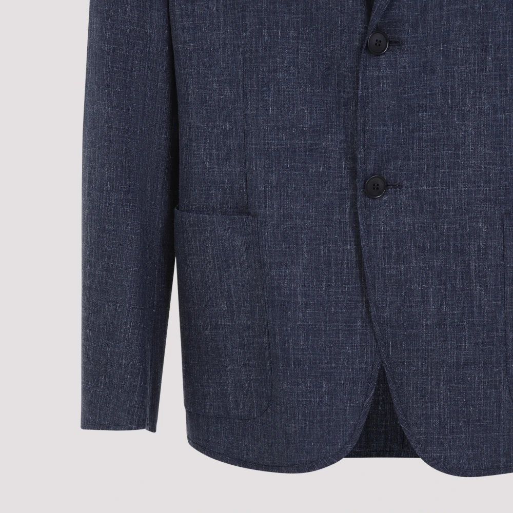 Giorgio Armani Blauwe Jas voor Mannen Stijlvol Blue Heren