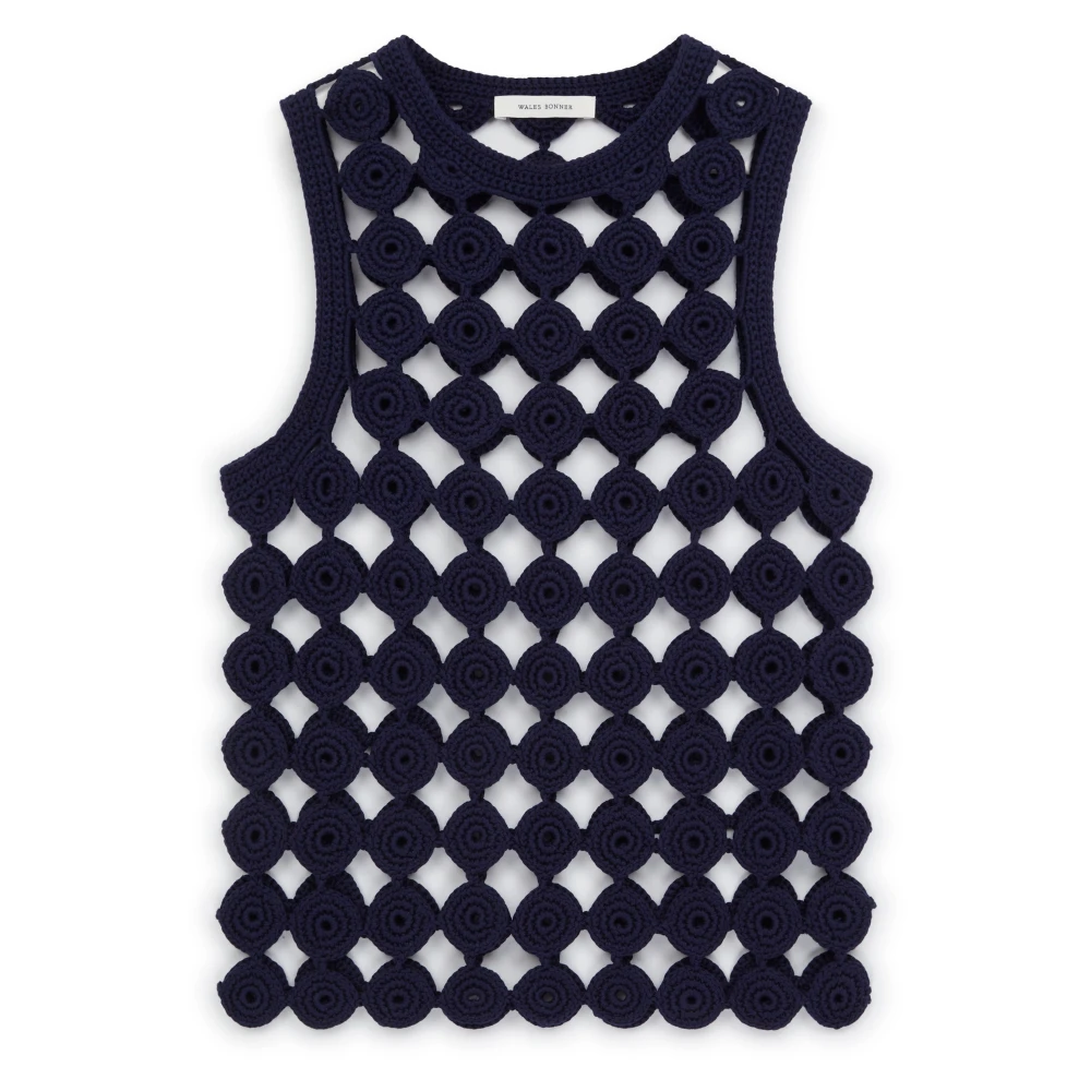 Wales Bonner Blauw Gebreid Vest Blue Dames