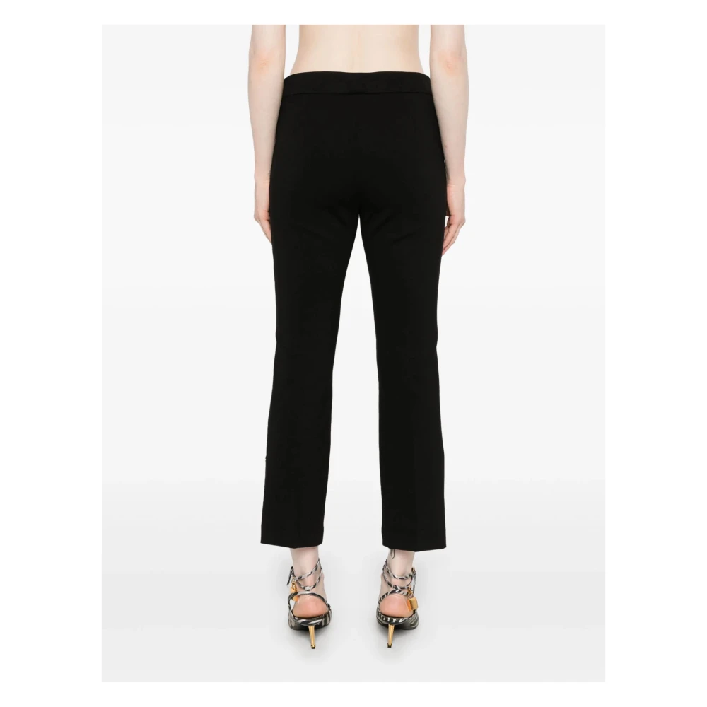 Twinset Slimme broek met ovale knopen Black Dames