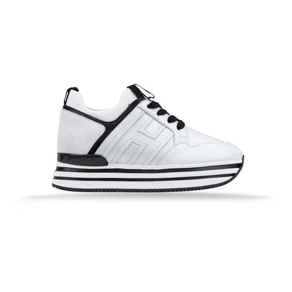 Hogan Leren Sneakers met Suède Inzetstukken Dames Schoenen Wit