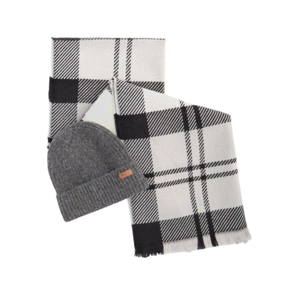 Barbour Girls Gray Pendle Beanie & Scarf Set - Kids Sets - One Size - Kids