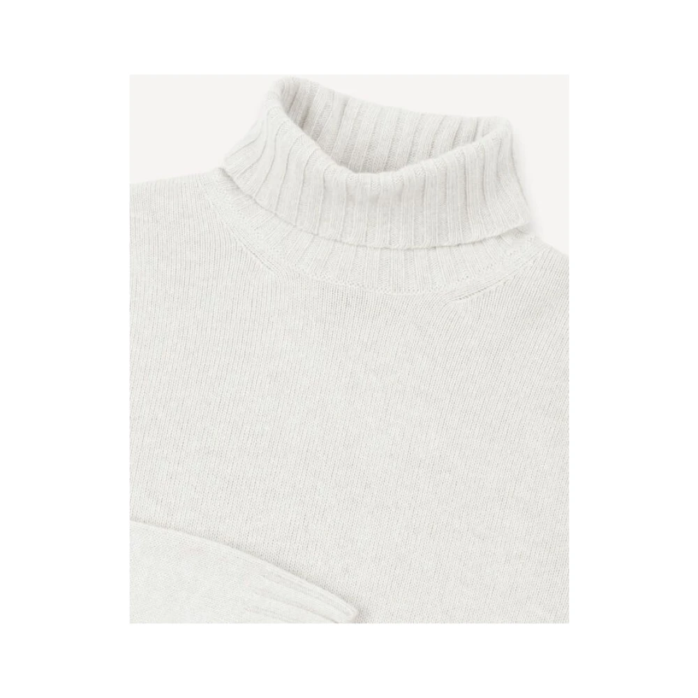 Colmar Witte Cashmere Trui Geribbelde Coltrui White Heren