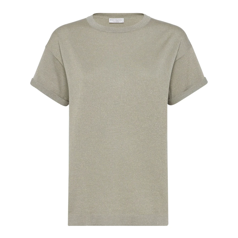 BRUNELLO CUCINELLI Gebreide T-Shirts Collectie Green Dames