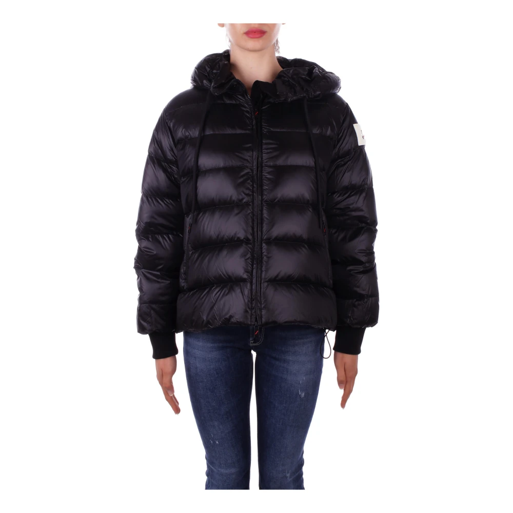 Afterlabel Zwarte jas met capuchon en ritssluiting Black Dames