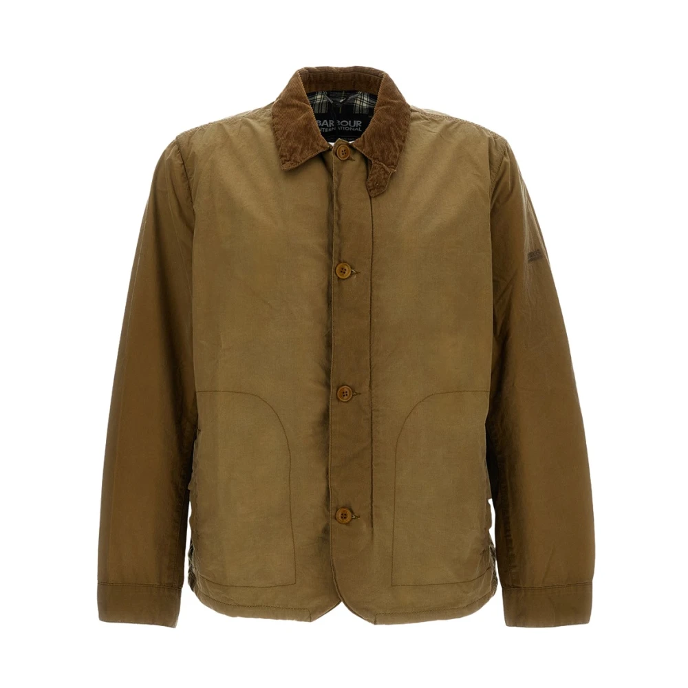 Barbour Men's Brown Light Jackets, S, Giacca In Cotone Cerato Foderata