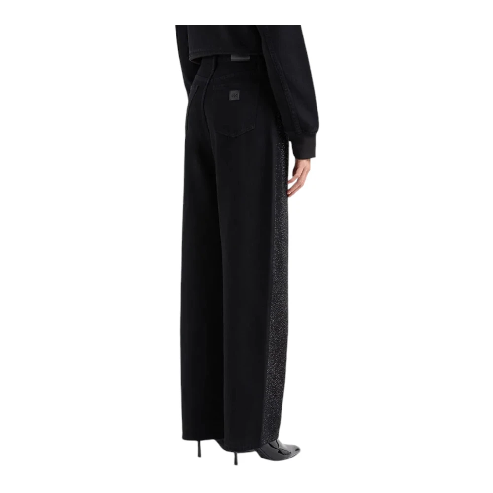 Armani Exchange Zwarte Denim 5-Pocket Broek Black Dames