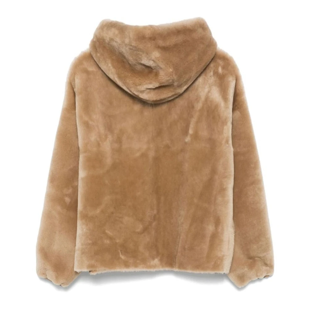 Blancha Omkeerbare Shearling Winterjas Beige Dames