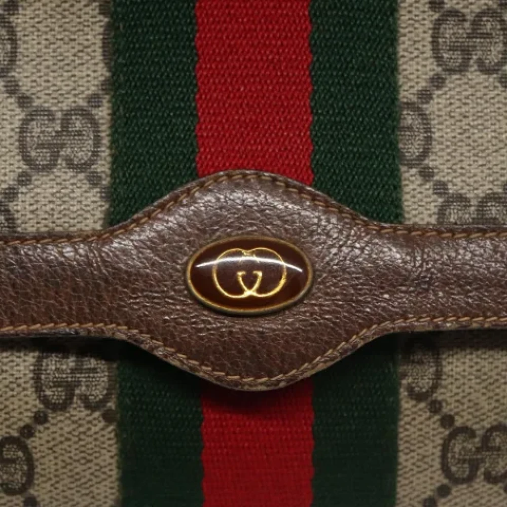 Gucci Vintage Pre-owned Leather clutches Beige Dames