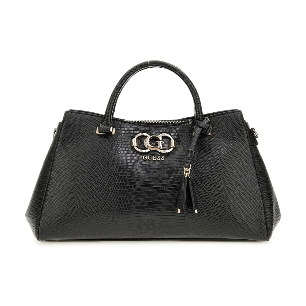 Guess Women's Black Anadela 3 Compartment Satchel Bag - Handbags - One Size - Bags