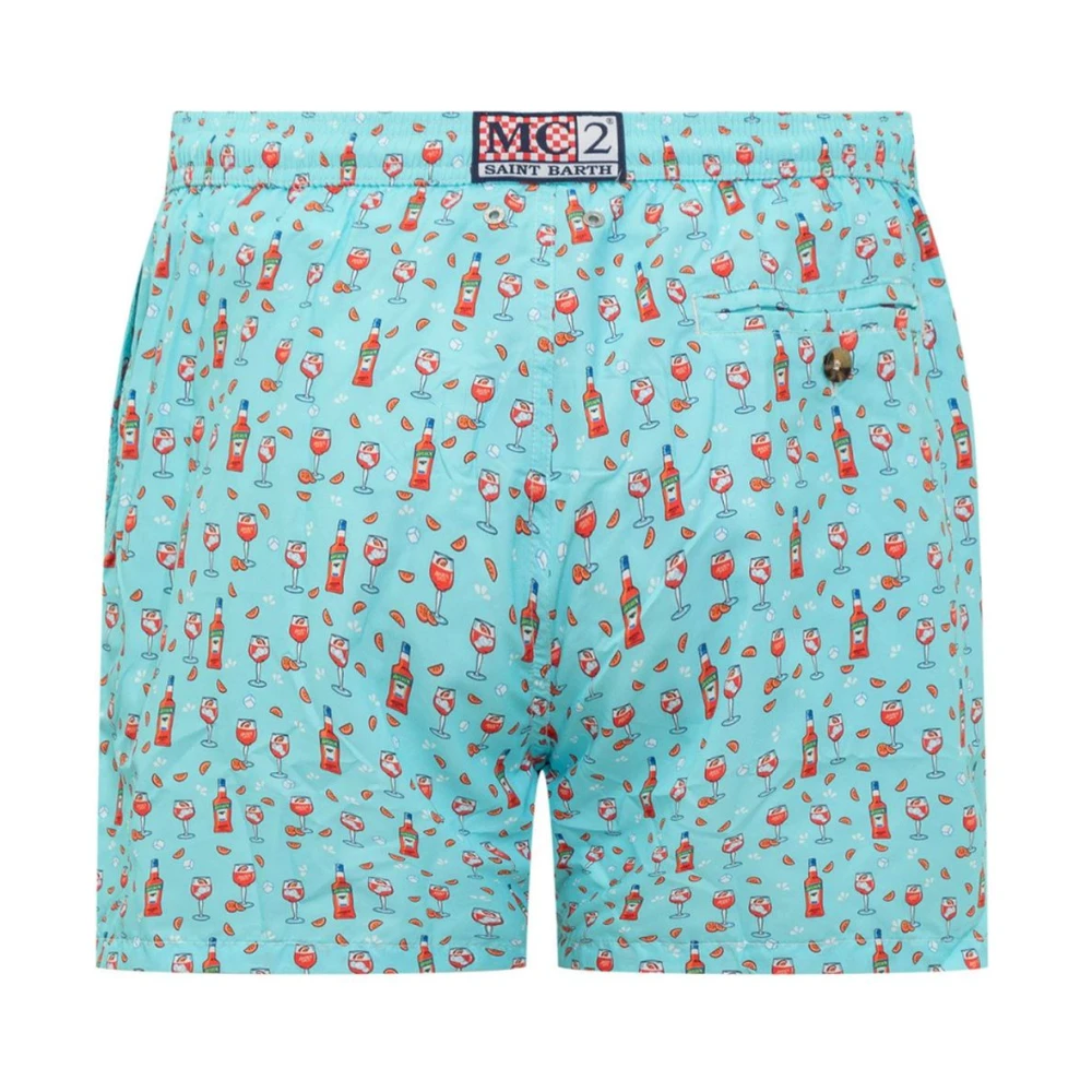 MC2 Saint Barth Aperol Print Heren Zwembroek Blue Heren