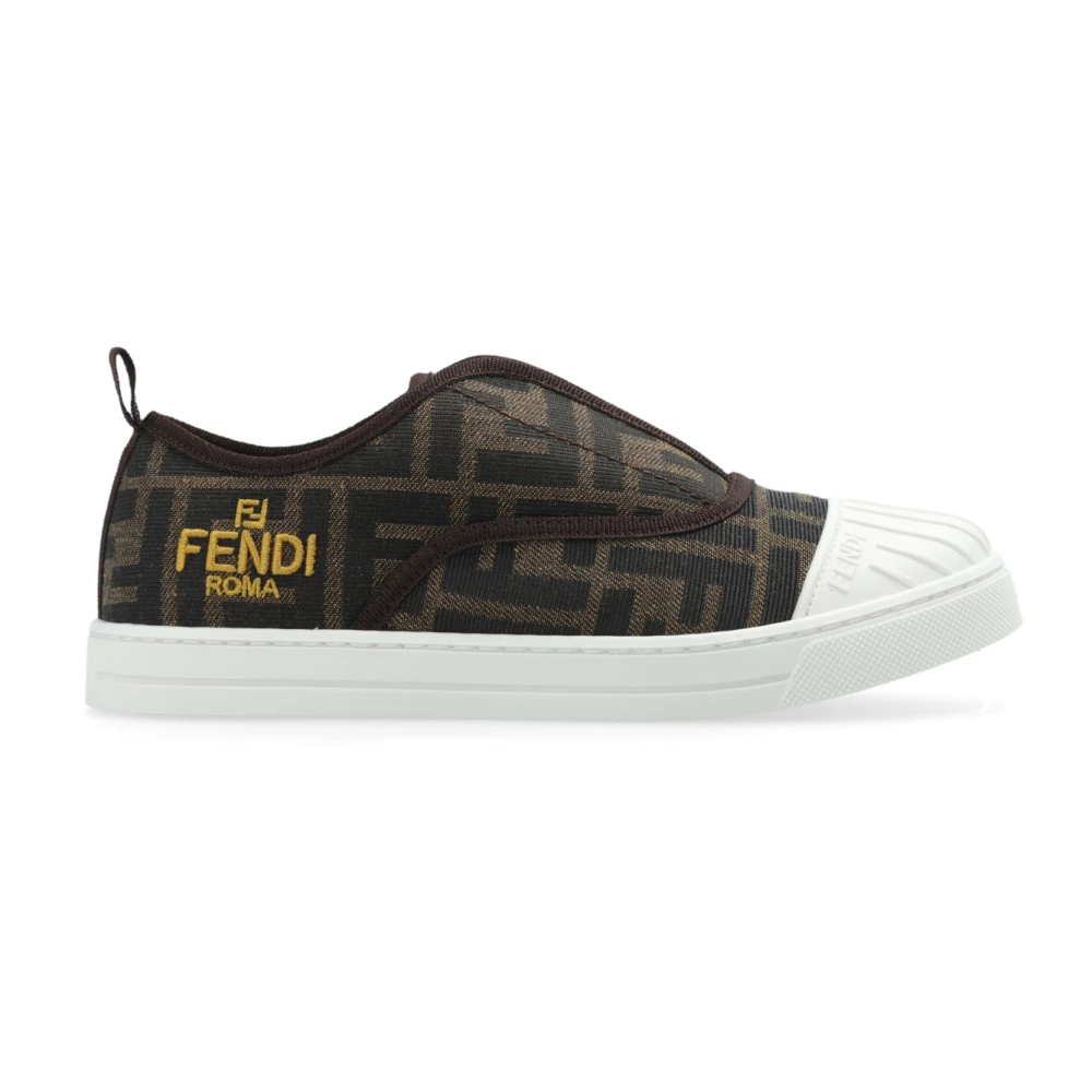 Fendi Unisex Kids Brown Monogrammed Trainers - Kids Sneakers - 31 Eu - Kids