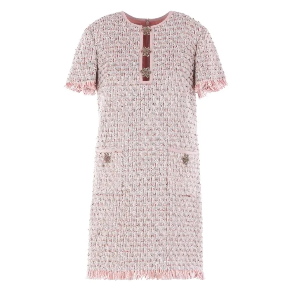 Valentino Garavani Women's Pink Ribbon Tweed Dress - Short Dresses - S - Dresses