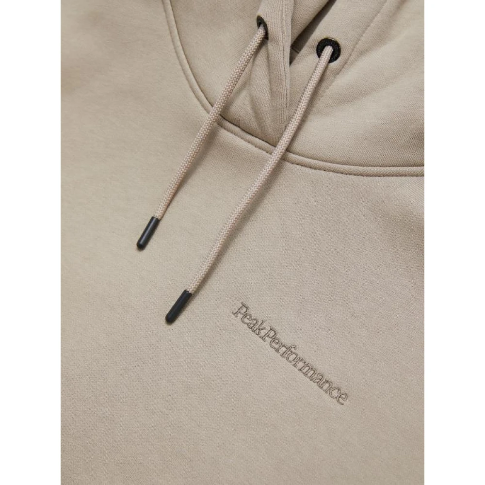 Peak Performance Originele Small Logo Hoodie Beige Dames