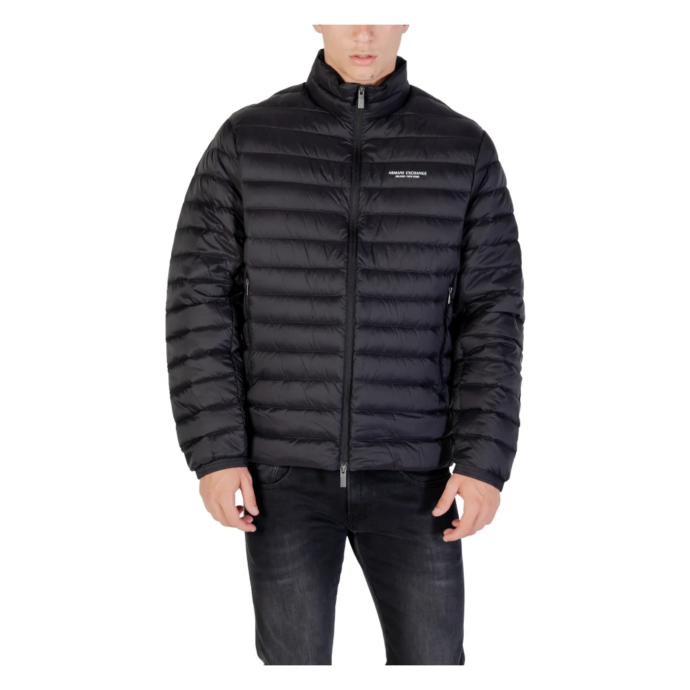 Armani Exchange Men's Black Winter Jackets, 2XL, Quilted Down Jacket For