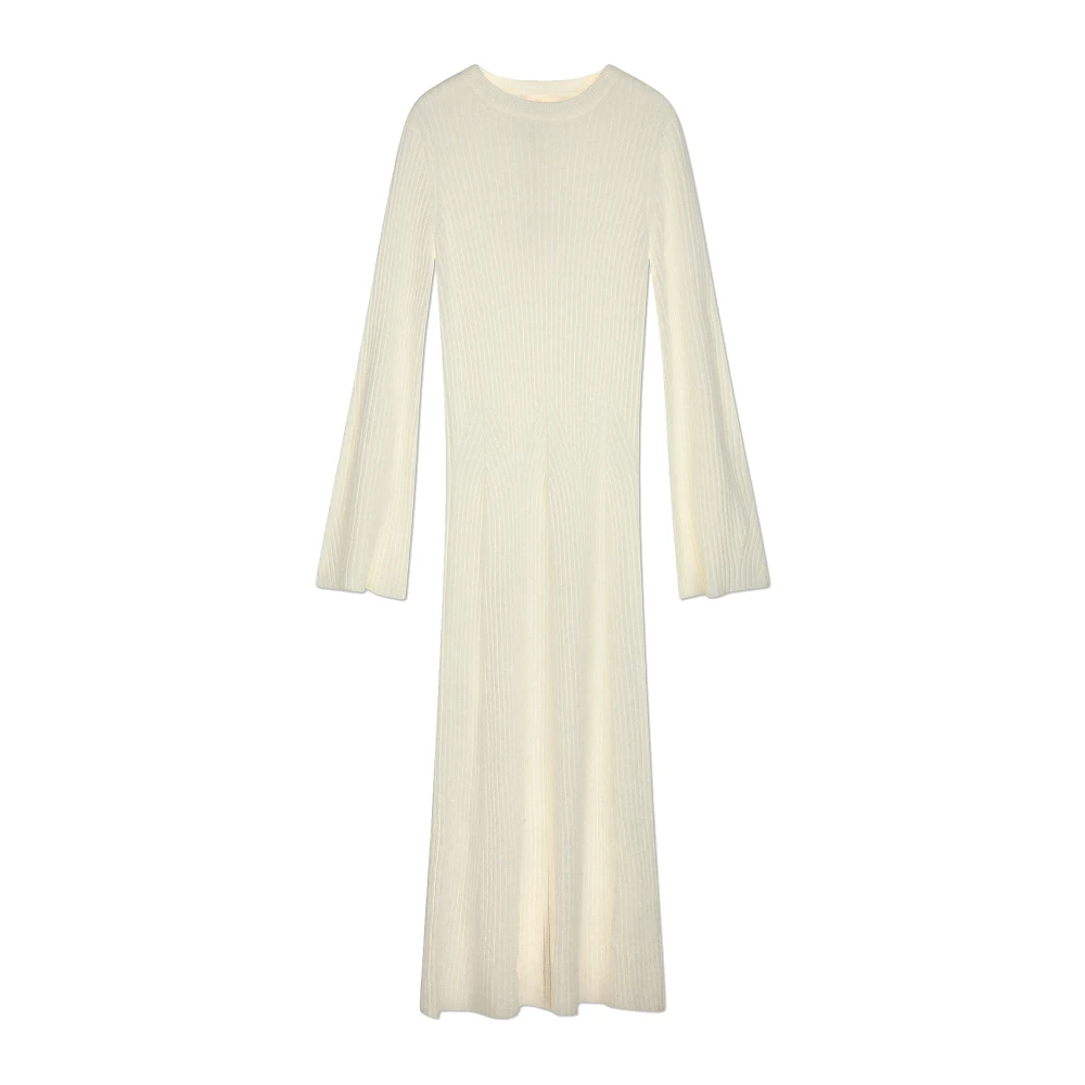 Loulou Studio Women's Beige Luxurious Wool Cashmere Midi Dress