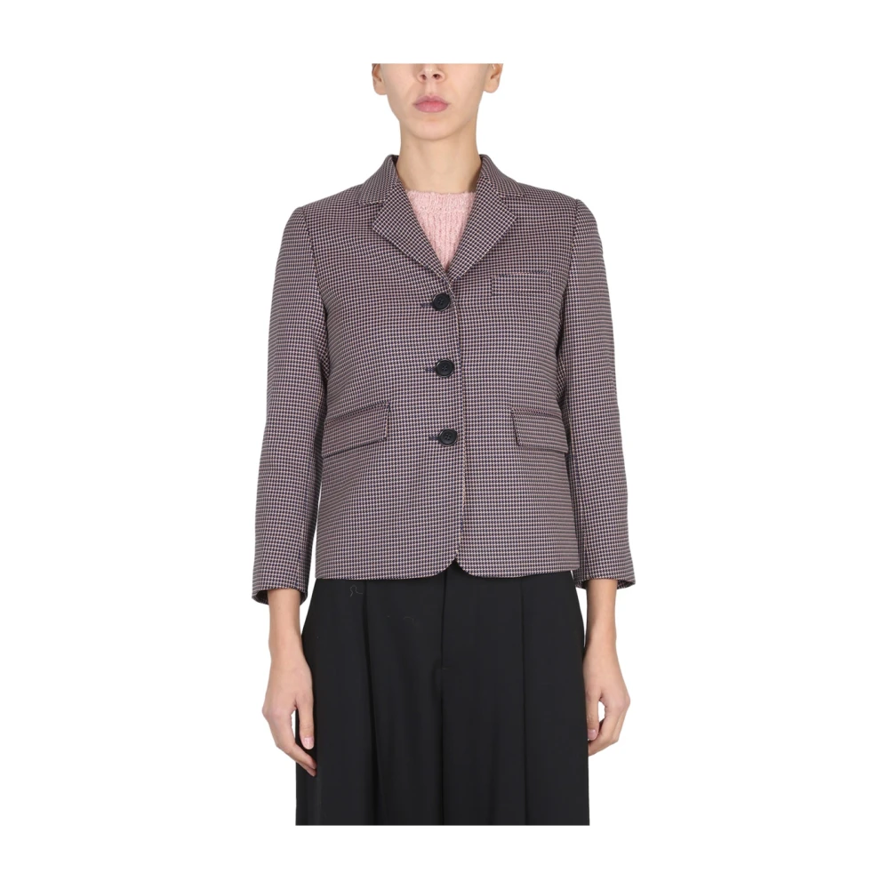 Aspesi Houndstooth Single-Breasted Blazer Black Dames