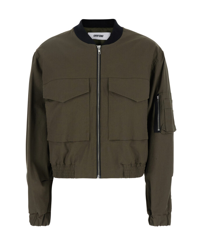 veste-courte-en-coton-vert-avec-poches