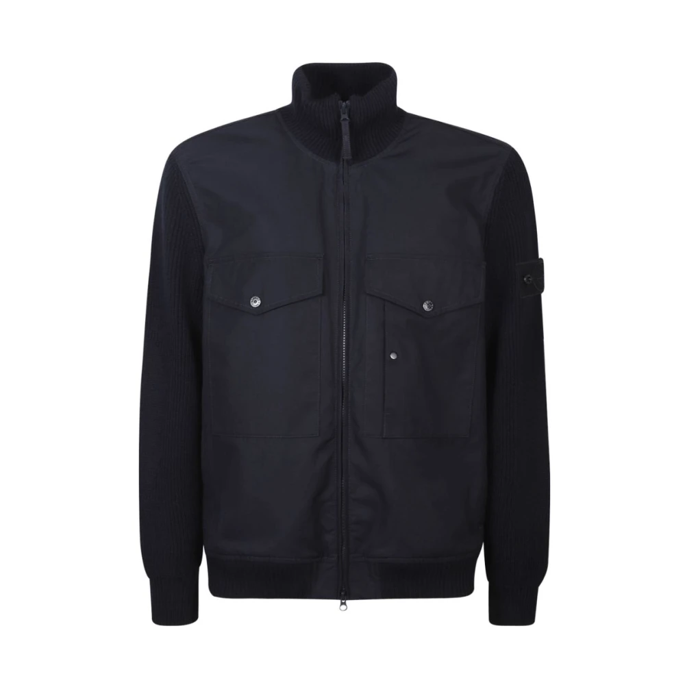 Stone Island Blue Chest-Pocket Jacket - Male - Light Jackets - M - Jackets