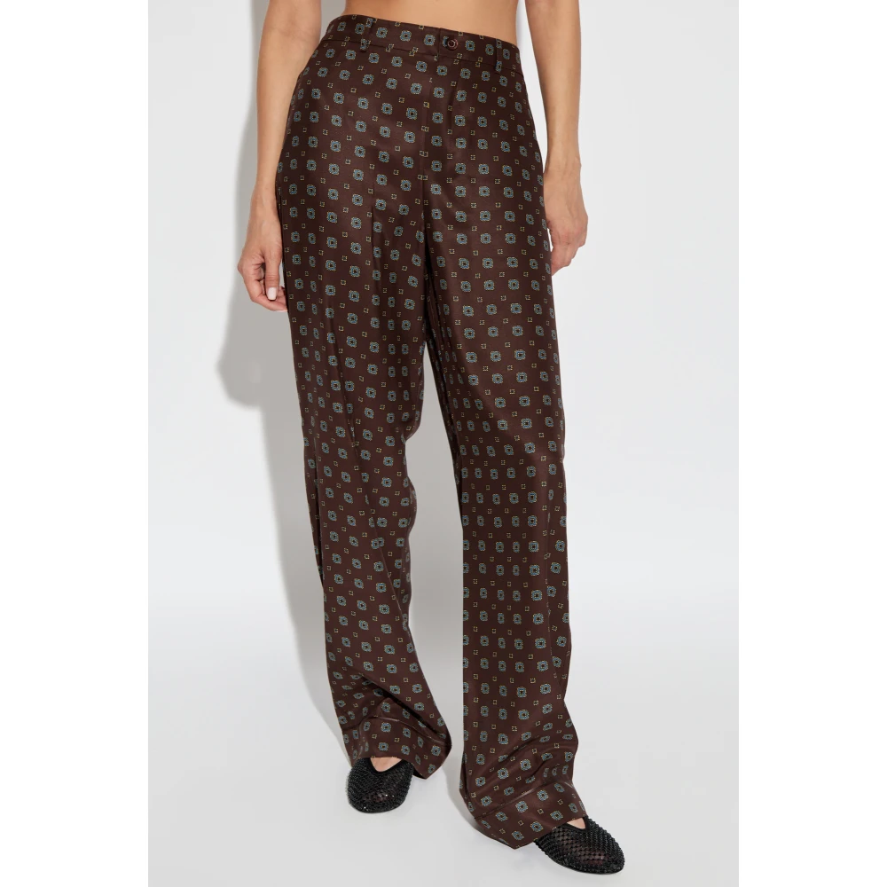 Moschino Zijden broek Brown Dames