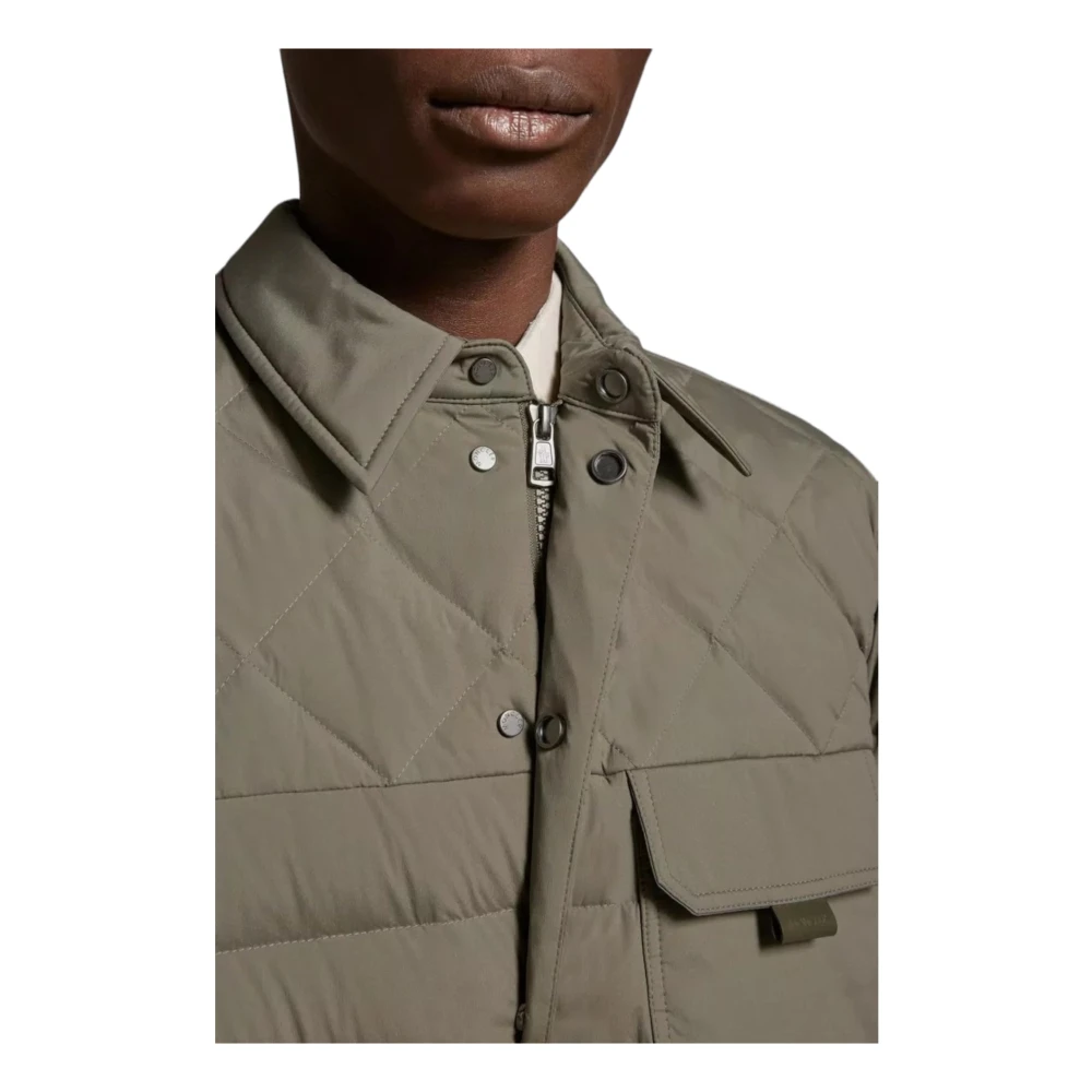 Moncler Groene Dons Shacket Jas Green Heren