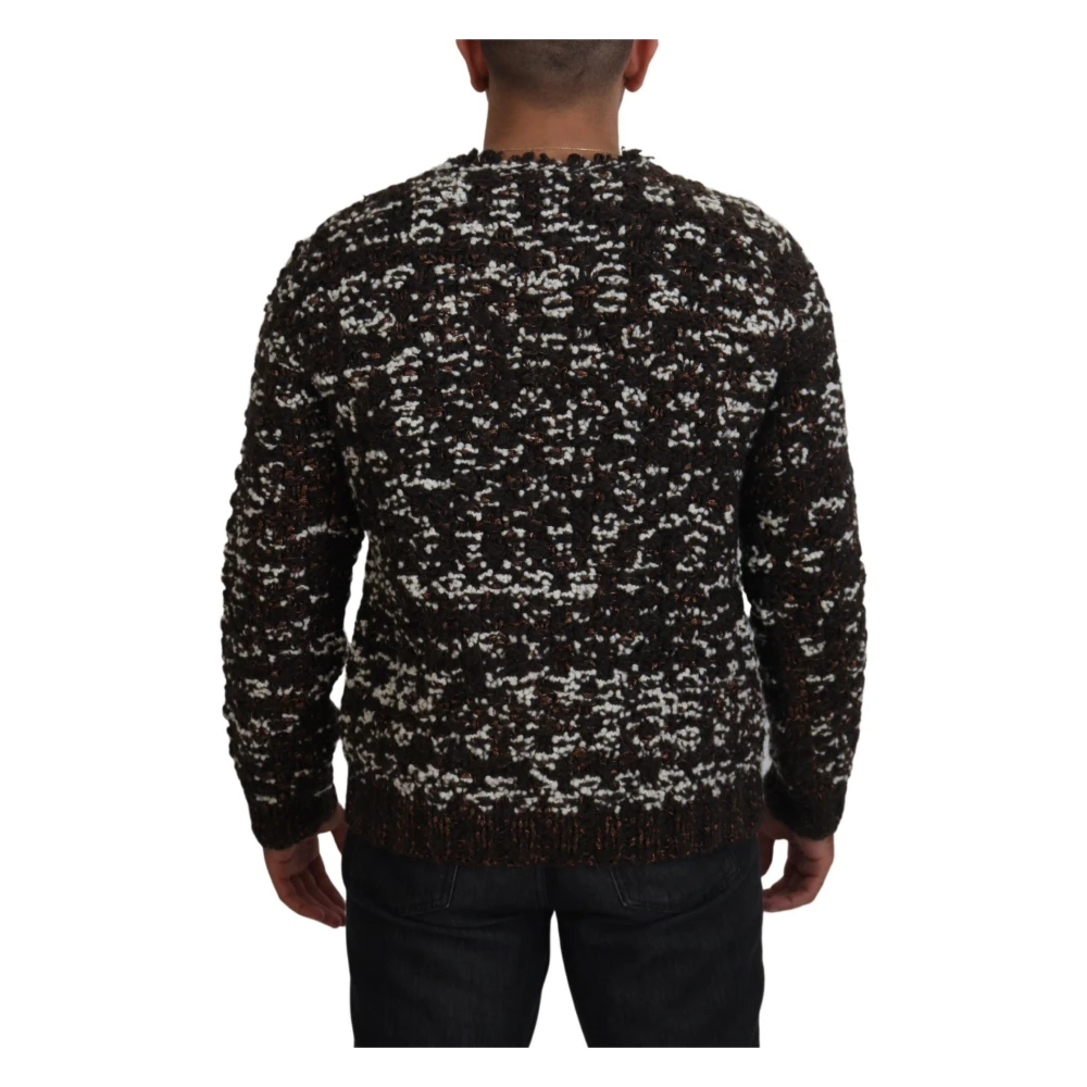 Dolce & Gabbana Bronzen Gebreide Trui Brown Heren