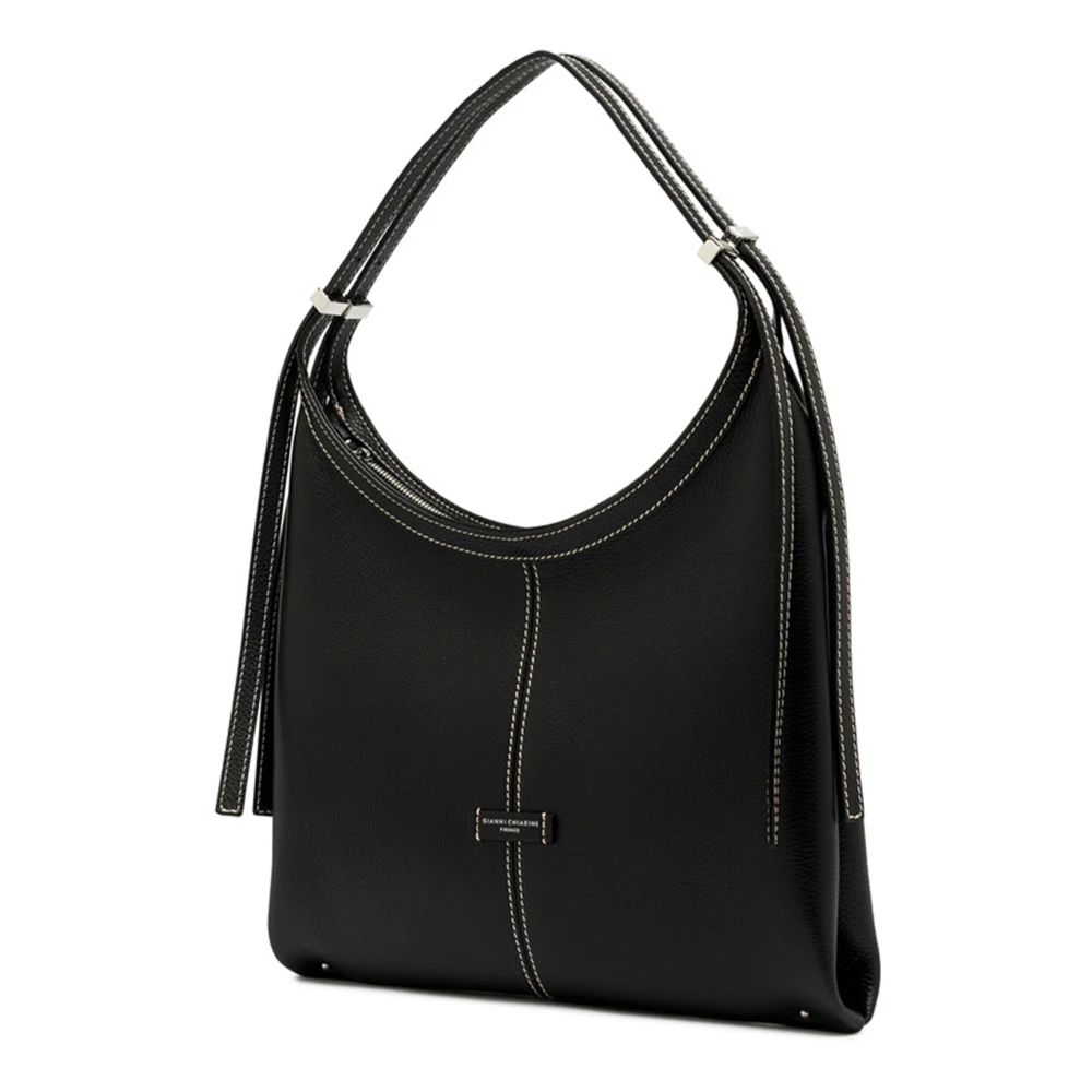 Gianni Chiarini Zwarte Norma Leren Schoudertas Black Dames