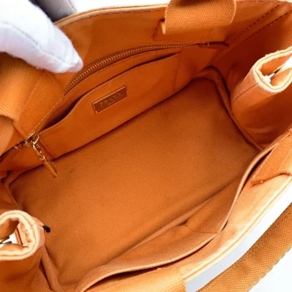 Prada Vintage Pre-owned Canvas prada-bags Orange Dames