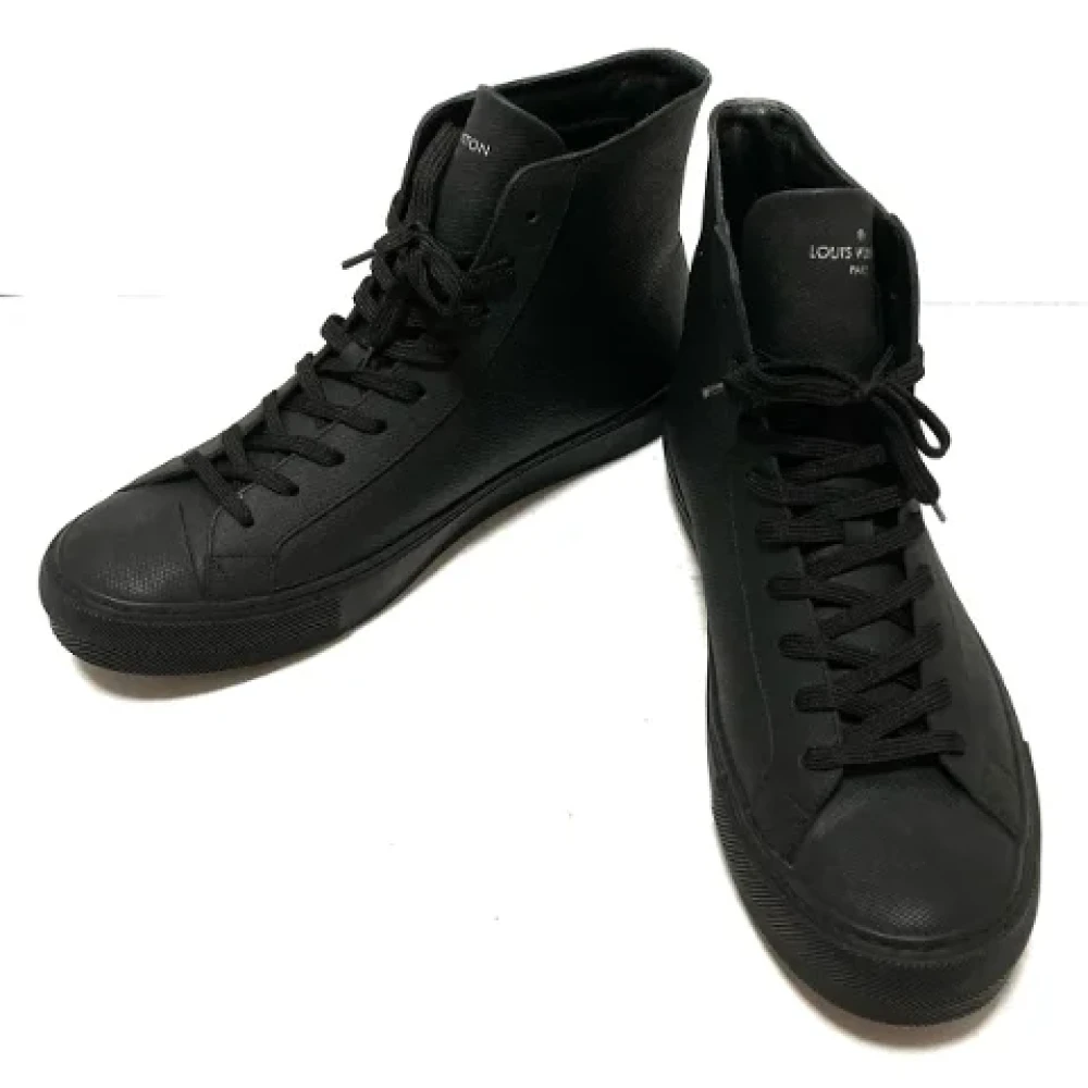 Louis Vuitton Vintage Pre-owned Leather sneakers Black Heren 