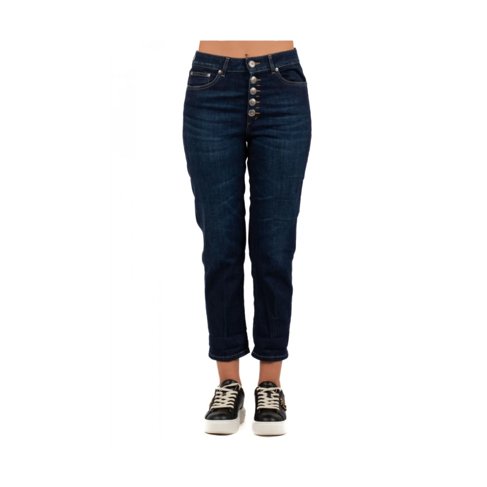 Dondup Blauwe Katoenen Jeans met Juweelknopen Blue Dames