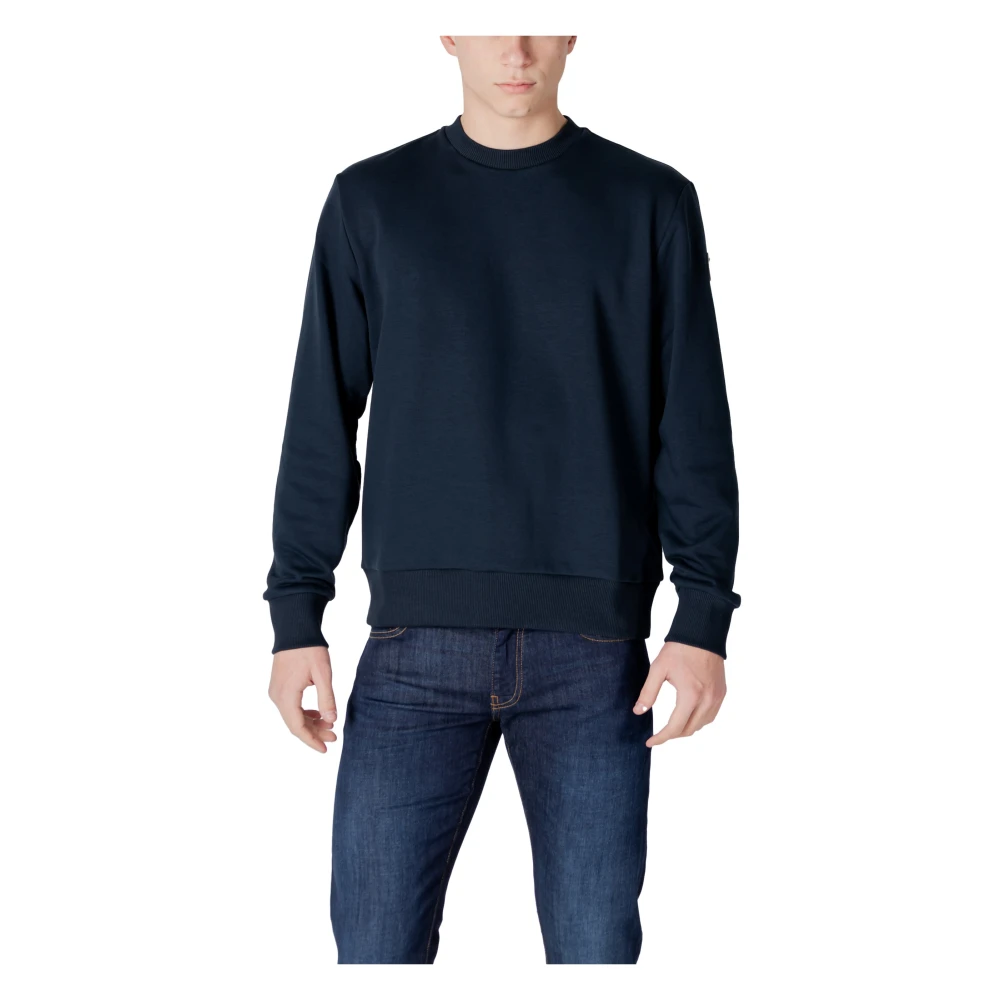 Colmar Bomull Polyester Herr Hoodless Sweatshirt Blue, Herr