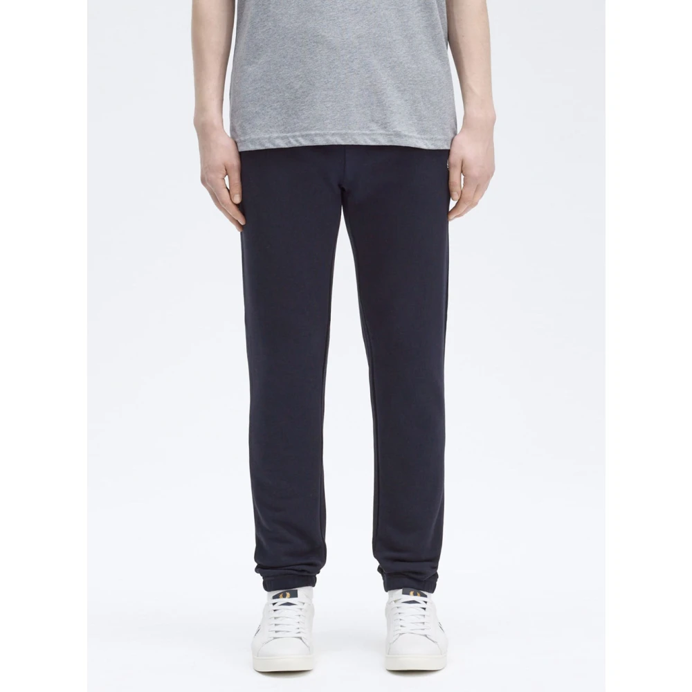 Fred Perry Blauwe Klassieke Sweatpants met Geribbelde Boorden Blue Heren