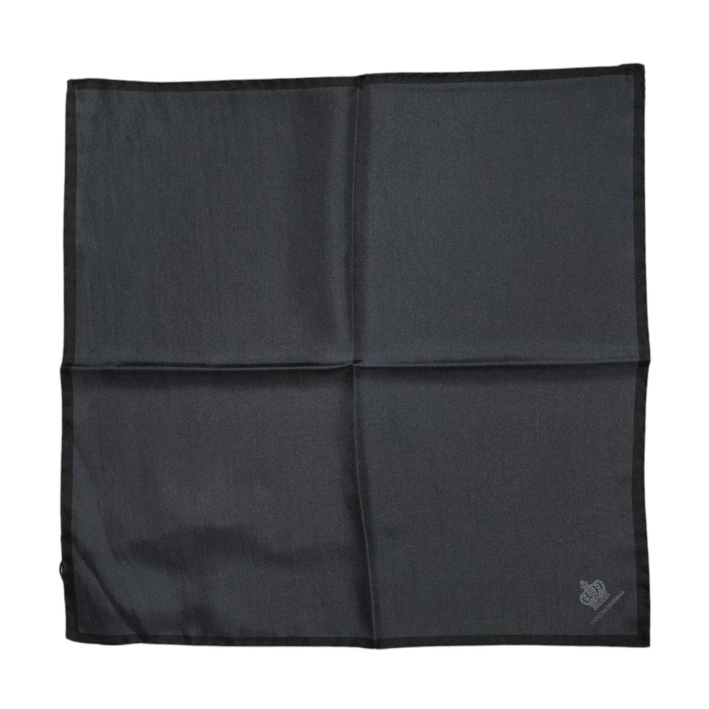 Dolce & Gabbana Men's Gray Handkerchiefs, One Size, Luxury Silk Foulard Scarf