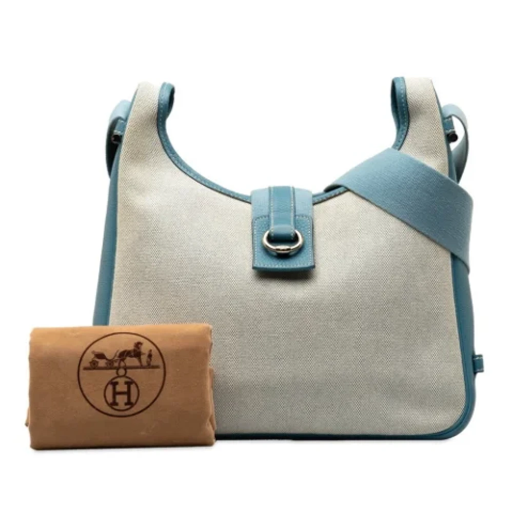 Hermès Vintage Pre-owned Canvas shoulder-bags Blue Dames