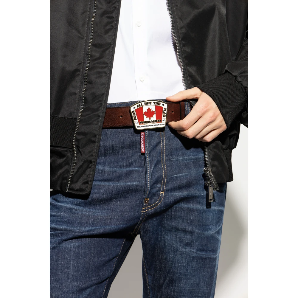 Dsquared2 Leren riem Brown Heren